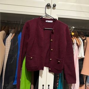 Zara Deep Burgundy Blazer